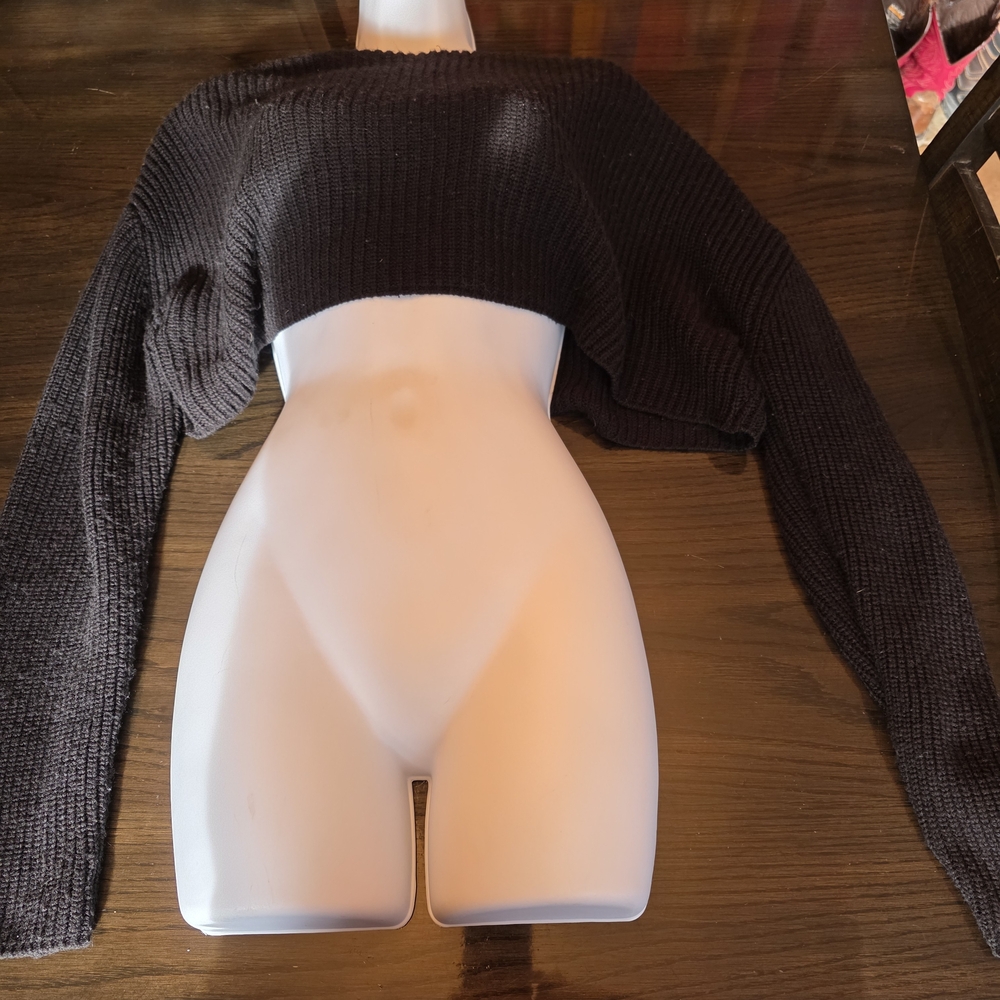 Reversible Cropped Sweater Open Back With Tie Or Open Front With Tie Size Xl